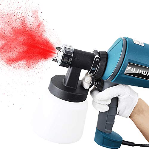 Paint Sprayer Electric HVLP Airless Paint Gun with 3 Spray Patterns, 3 Chrome-Plated Nozzle Sizes, Adjustable Valve Knob, 900ml Detachable Container from FUJIWARA