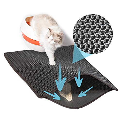Shekkam Cat Litter Mat Large DoubleLayer Litter Trapping Mat, Diamond