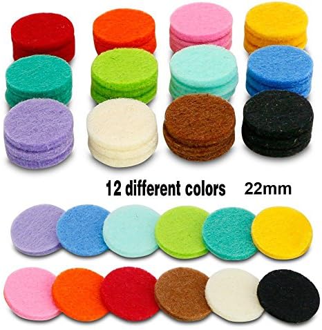 60pcs Aroma Essential Oil Diffuser Locket Necklace Refill Pads , Aroma Oil Pads Replacement For Aromatherapy Diffuser Pendant Necklace ,Bracelet 12 Colors