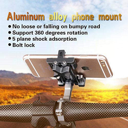 SpoLite Universal Premium Bike Phone Mount for Motorcycle - Bike Handlebars, Adjustable, Fits iPhone X, 8 | 8 Plus, 7 | 7 Plus, iPhone 6s | 6s Plus, Galaxy S7, S6, S5, Holds Phones Up To 3.94" Wide - Thumbnail 3