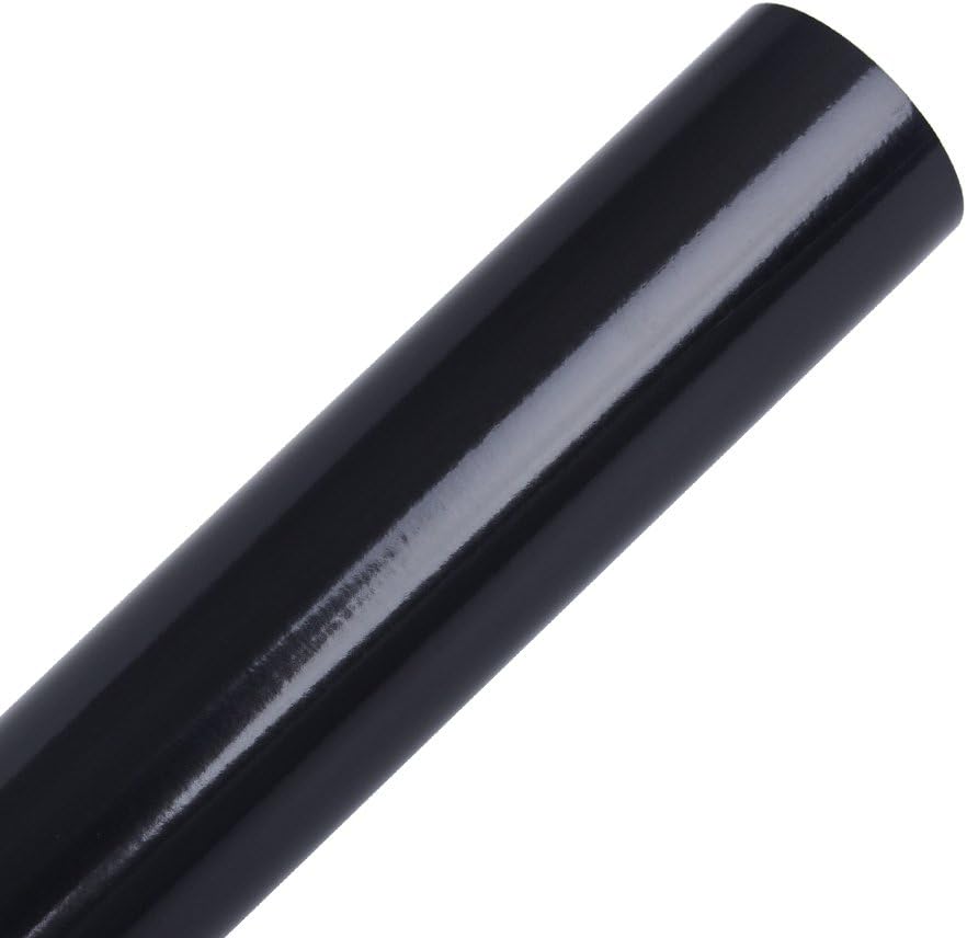 VINYL FROG Glossy Black Adhesive-Backed Vinyl Roll 12''x10ft Permanent Vinyl for Sign Plotters Letters, Decals and Craft Cutters