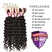 Nadula Brazilian Deep Wave 3 Bundles With Closure 8A 100% Unprocessed Brazilian Remy Virgin Human Hair Bundles Weave Natural Color (12 with 14+16+18)