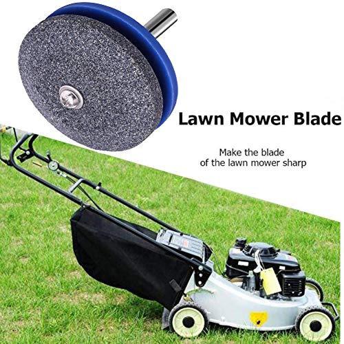 YOLIYANA Universal Lawnmower Blade Sharpener, Grinder Wheel Stone, Lawn Mower Blade Balancer Tool for Any Power Drill Hand Drill, for Garden, Courtyard, Kitchen -5Pack (Blue)
