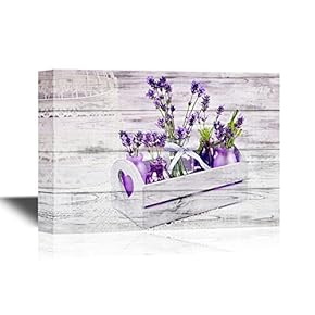 Canvas Wall Art - Lavender in Bottles, Art Provance Style - Gallery Wrap Modern Home Art | Ready to Hang - 12x18 inches