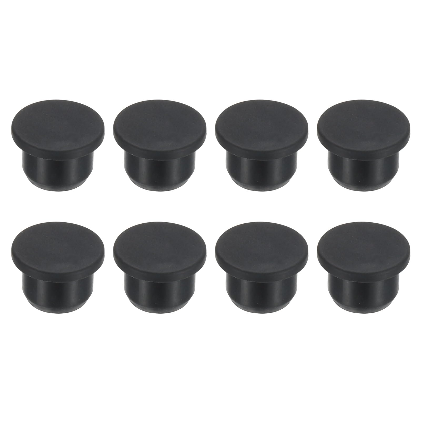 PATIKIL 14mm Diameter Black Silicone Rubber T-Shape Hole Plugs, 8 Pcs for 13-14mm Hole — image 1