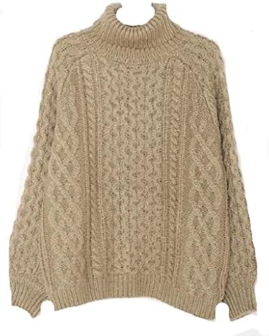 Amazon クリスプ Crisp タートルケーブルニット ブラウン F ワンピース チュニック 通販