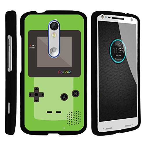 MINITURTLE Case Compatible w/ [Motorola Droid Turbo 2 Case, Kinzie Case, Moto X Force Case][Snap Shell] Hard Plastic Slim Fitted Snap on case w/Unique Designs Green Gameboy Color