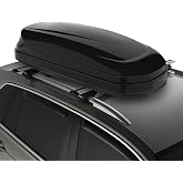 DNA Motoring Rooftop Cargo Box Carrier Lockable Heavy Duty Car Top Storage Case, Capacity 110 Lbs, 53" L x 34" W x 15" H, 11 17 Cubic Ft.(Glossy Black), PT-ZTL-8166-GSBK