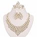 Moochi 18K Gold Plated Crystal Embedded Scarf Pattern Jewelry Set