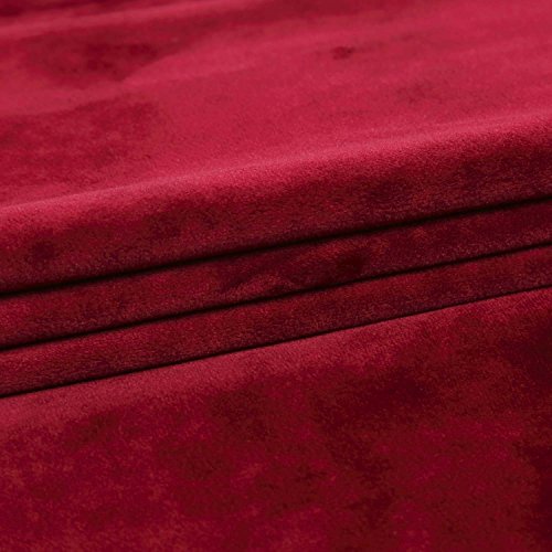 RHF Super Soft Velvet Curtain - Solid Matt Heavy Velvet Curtain-Drape Panel Super Soft Handfeel Luxury Nickel Grommet Curtains for Living Room / Bedroom / Home Theatre (W50 x L84 inches: Burgundy)