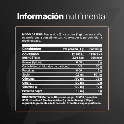 B Life Coenzima Q10 | 200 Cápsulas | 1000mg por porción | Adicionado con Cúrcuma y Vitamina C | Ingredientes Naturales | Co Q-10 Blend.