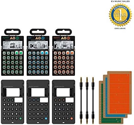 Teenage Engineer Limited Edition PO 10 Series Super Set Including Three Pocket Operators, Cases, Sync Cables and Pattern Cards with 1 Year Free Extended Warranty