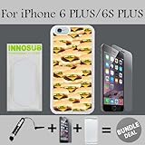 Yummy Hamburger Custom iPhone 6 PLUS Cases/6S PLUS Cases-White-Plastic,Bundle 3in1 Comes with HD Tempered Glass/Universal Stylus Pen by innosub