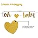 Baby Shower Decorations - Gender Neutral, for Girl or Boy | Gold, Oh Baby Shower Banner, 10 Gold/White Balloons, 6 Cupcake Toppers, 12 Straws & 6 Gold Streamers | 35 Piece set | Gender Reveal
