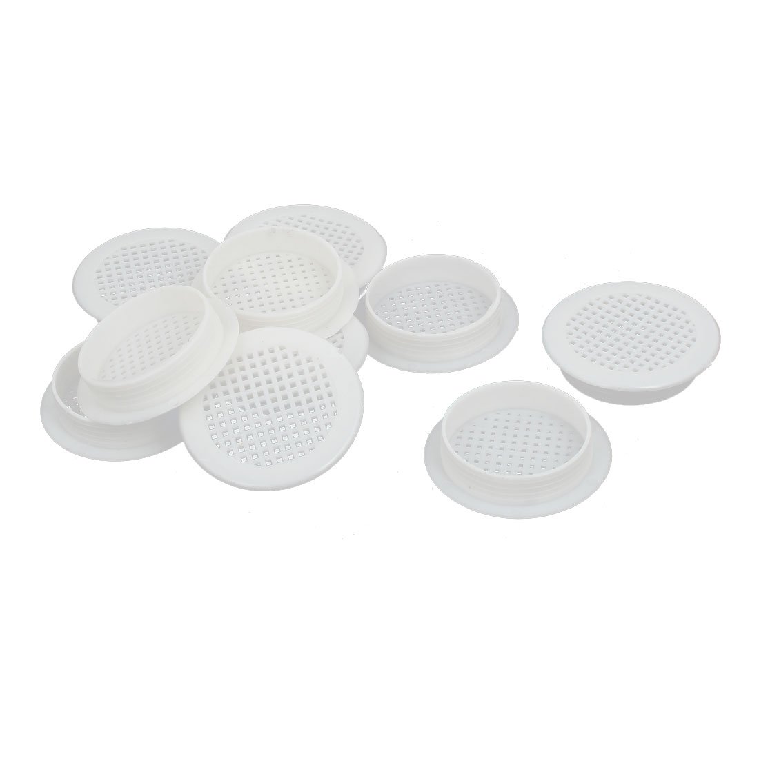 Sourcingmap Shoes Cabinet 53mm Plastic Square Mesh Hole Air Vent Louver Cover White 10pcs