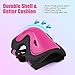 2PM SPORTS Girl's Pink Protective Gear Set - Knee Pads Elbow Pads and Wrist Guards for Kids Rollerblades Skateboarding, Inline Roller Skating, Cycling, Balance Bikes, and Scooters