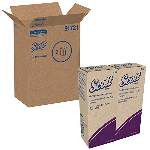 Scott Gentle Lotion Skin Cleanser (91721), Pink Bulk Hand Soap, Floral Scent, 8.0L, 2 Units / Case