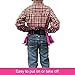 Kids Tool Belt, Monocho Kids Construction Tool Belt Real Suede Leather Children's Tool Pouch with 7 Pockets for Boy and Girl Costumes Dress Up Role Play Adjustable Size for Ages 2-14 (Pink)