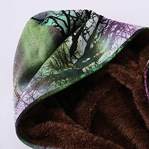 Womens Long Coats Duseedik Winter Warm Down Jackets Outwear Floral Print Plaid Hooded Pockets Oversize Coats Vests Green - Thumbnail 4