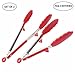 Pack of 2 Kitchen Tongs for Cooking Made of Premium Quality Stainless Steel Tips & Silicon head, Plus Stands. 2 Sizes 9'&12'. Heat resistant Cooking tongs for BBQ,Salad, Grilling, Serving,& Fish. Red