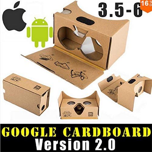 Sunyounger SYG-RK3 DIY 2.0 Version Google Cardboard 3D Virtual Reality Glasses VR Case Box Headset Glasses Compatible with 3.5"-5.5" IOS Android Smartphones For 3D Movies and Games …