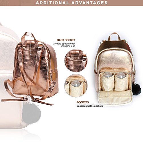 rose gold baby changing bag