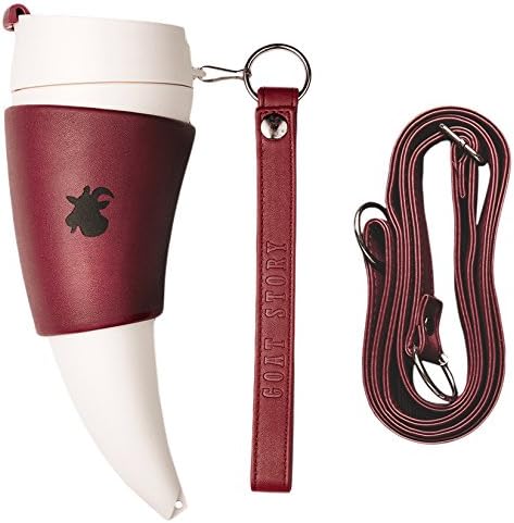 GOAT STORY Mug, Faux leather, 12 oz, Marsala