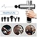 PretiHom Percussion Massage Gun, Massage Impact Device Wireless Handheld Vibration Deep Tissue Muscle Electric Gun Quiet Brushless Motor with 4 Massage Heads and 6 Adjustable Speed