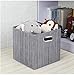 HEPNA (4-Pack) Storage Bins Waterproof Fabric Foldable Cubes with Metal Handles,Large Size 13 Inches Box Containers, Vintage Grey,Great for Nursery,Playroom,Shelf,Closet,Office,Home Organization