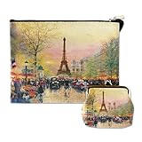 Digital Print Faux Leather Wallet Cosmetic Pouch and Coin Purse - 2pcs set