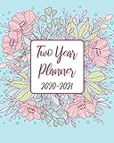 2020-2021 Two Year Planner: Cute Blue Flowers, 24 Months Planner Calendar Track And To Do List Sched by Dora Blossom