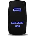 MICTUNING MIC-LSB1 Laser LED Light Bar Rocker Switch ON-Off LED Light 20A 12V, 5pin, Blue
