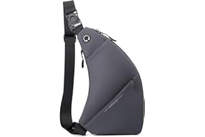 PEAKINGTECH Sling Bag Small Crossbody Backpack: Anti Theft Travel Bag Front Back (Gray)