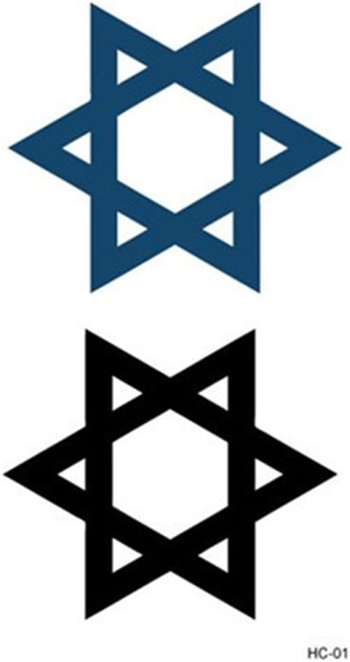 Blanche Lynn Mixed Design Waterproof Temporary Partysu Hexagram & Snowflake & Butterfly & Eiffel Tower Tattoo Body Art Stickers , Pack of 4