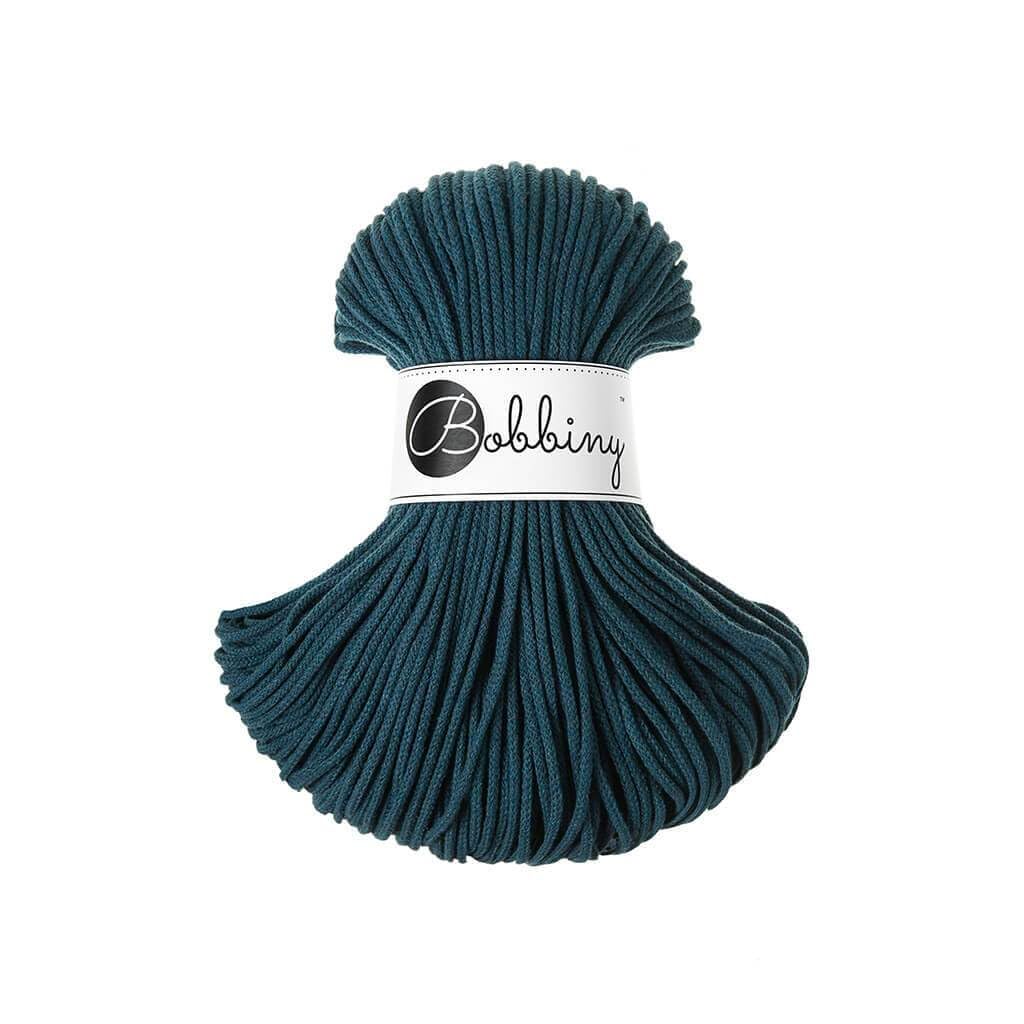 Bobbiny Junior 3mm Braided Macrame Cord (Peacock Blue) 100m