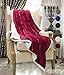 Catalonia Sherpa Fleece Throw Blanket, Super Soft Mink Plush Couch Blanket, TV Bed Fuzzy Blanket, Fluffy Comfy Warm Heavy Throws, Comfort Caring Gift,50x60 inches Wine Red