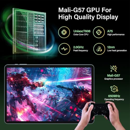 Android 10 inch Tablet with Keyboard - Android 16 tablet PC with 32GB+256GB+2TB Expand, Electronic Tablet with 8-Core, Gemini AI, WiFi, 8000mAh, GPS, 2-in-1 Tablet with Case/Mouse/Stylus(Black Case)