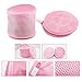 Deluxe Padded Mesh Bra Washing Bags for Plus Sized Bras, Frame Supported, X-Large Capacity, (Set of 2), White and Pink