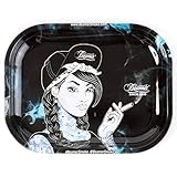 Beamer Designer Series Small Metal Rolling Tray - Beamer Girl -7 Inch x 5.5 Inch