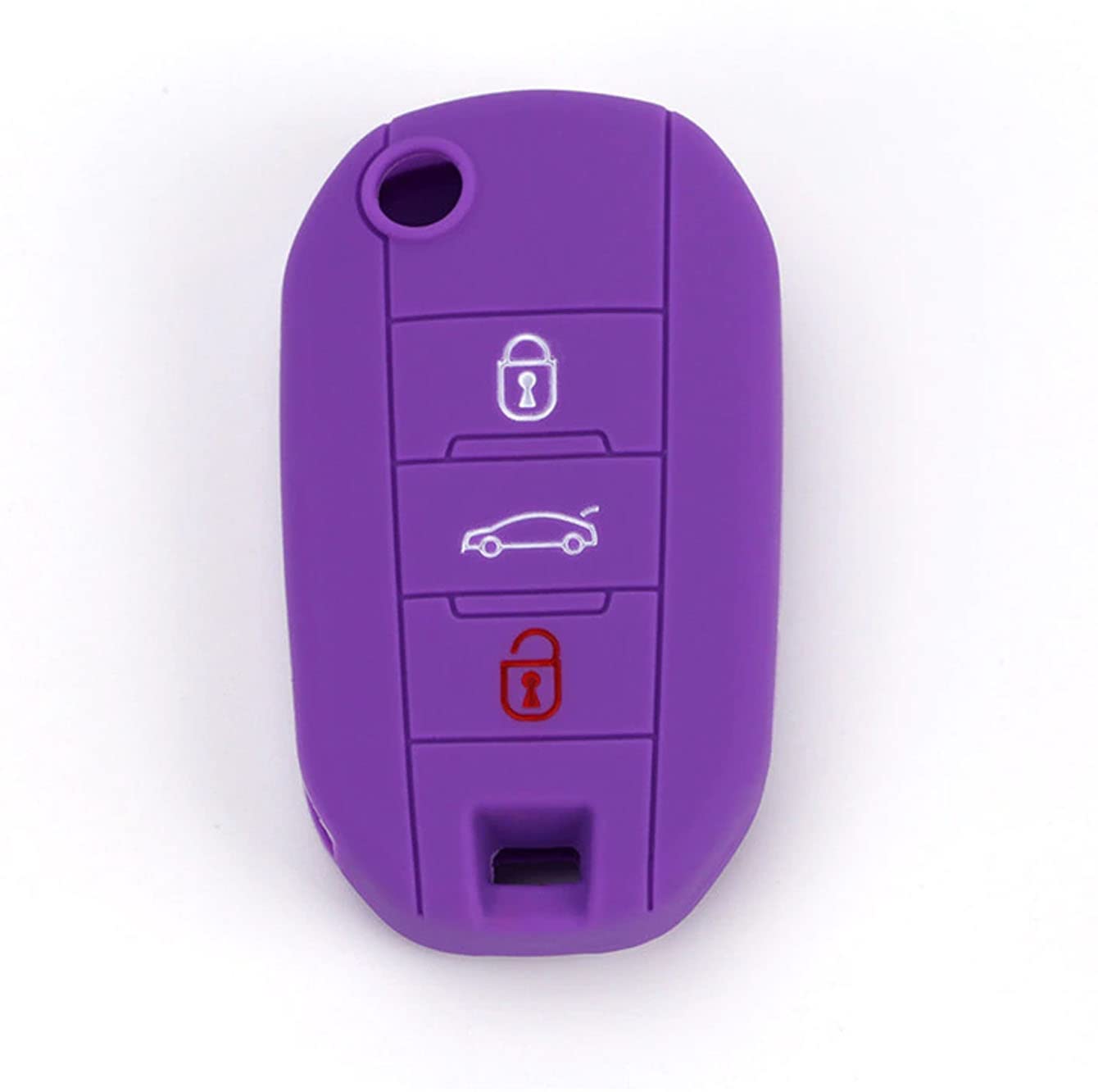 SALPIE Silicone Case for 3 Button Remote Control Citroen Cactus C3 C4 C5 C6 C8 C4L DS3 DS4 DS5 Picasso Xsara and Peugeot 208 301 308 408 508 2008 3008 5008 RCZ (Purple) ple)