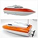 SZJJX RC Boat Remote Control Racing Boat High Speed Electric 4 Channels for Pools, Lakes and Outdoor Adventure for Kids JX802 (Orange)