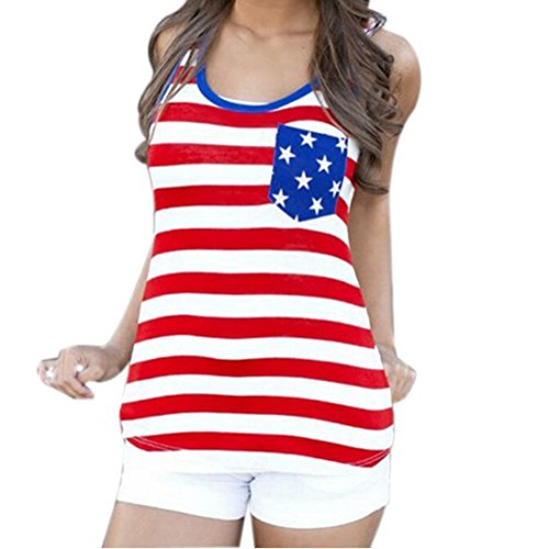 Duseedik off Promotion!! Women tank tops,Clearance Distressed American Flag USA Patriotic Clothing Womens Racerback Tank Top Sleeveless Round Neck Tank Tops Blouse (White, M) - Thumbnail 2