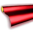 Reflective Gloss Red Vinyl Car Wrap Film DIY Roll Easy to Install No-Mess Decal (1ft x 48 Inch)