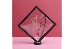 PE Suspension Film Jewelry Box, Colorful Anti-Tarnish Transparent Display for Earrings and Necklaces, Reusable Gift Box, Blac