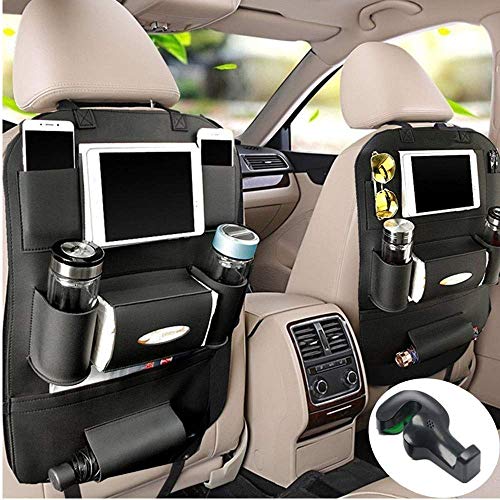 Fincy Palmoo 2 Pack PU Leather Car Seat Back Organizer Travelr, Universal Use as Car Backseat Organizer Kids, Storage Bottles, Tissue Box, Toys , Car Organizer