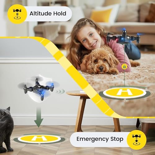 Holy Stone HS190 Foldable Mini Drone for Kids Beginners, RC Nano Quadcopter with Altitude Hold, 3D Flips, High Speeds Rotation, Throw to Go, One Key Return, Great Gift Toys for Boys and Girls,Blue