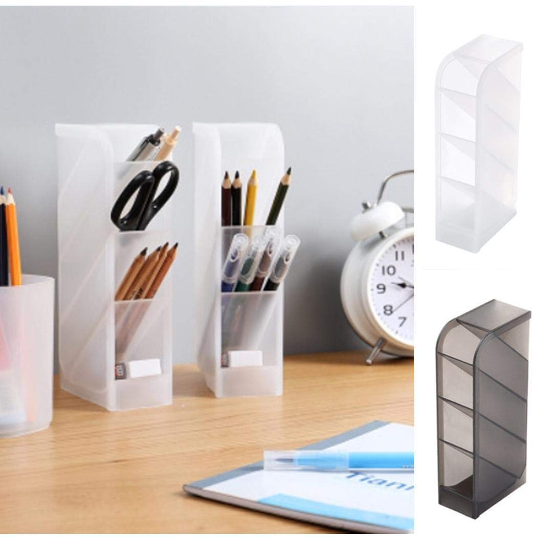UpBeauty Desktop Pen Holder Office Storage Case Clear Plastic Desk Organizer Desk & Drawer Organizers Multi-Function