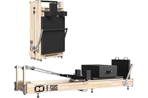 FAGUS H Foldable Pilates Reformer & Equipment - Pilates Reformer Workout Machine for Home Gym Yoga Strength Training with Reformer Accessories, Reformer Box, Padded Jump Board