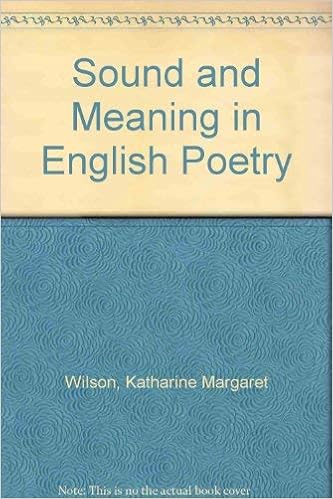 Sound And Meaning In English Poetry Amazon Co Uk Wilson Katharine Margaret Books