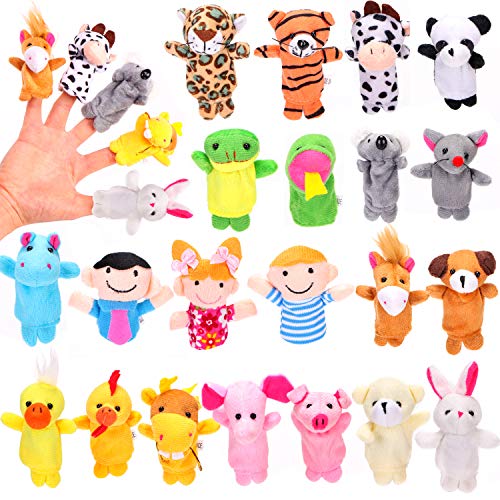 24 Pieces Finger Puppets Filled Easter Eggs - Filled Easter Eggs with Toys- Prefilled Easter Eggs- Easter Theme Party Favor,Classroom Prize Supplies